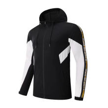 High Quality Warm Outdoor Climbing Activities Sports Men's Black Hooded Jacket
